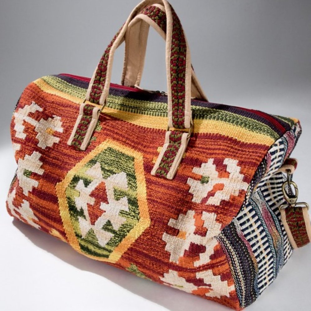 Aztec Tribal Western Large Travel Tote Bag Duffel - Picture 6 of 9